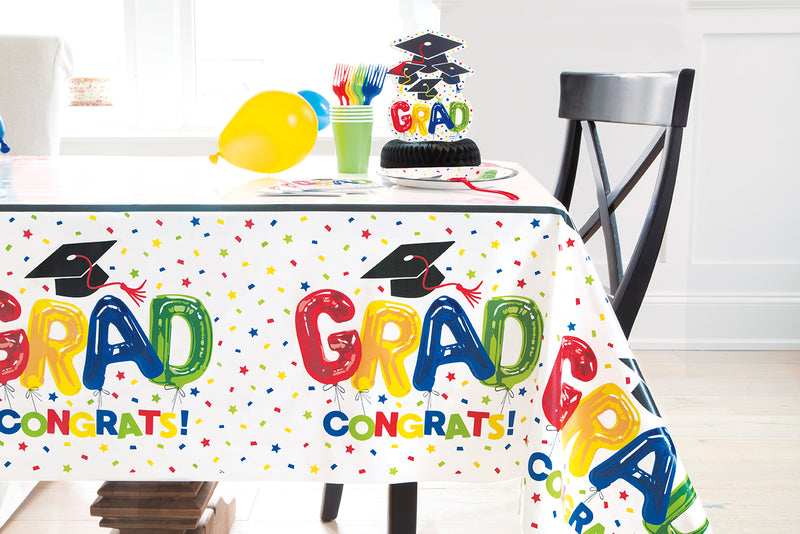 Letter Balloon Graduation Plastic Table Cover