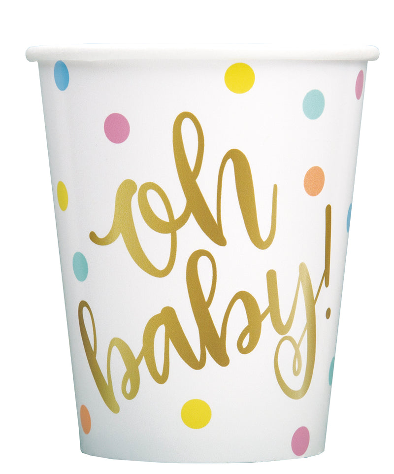 Oh Baby Gold Baby Shower Cups