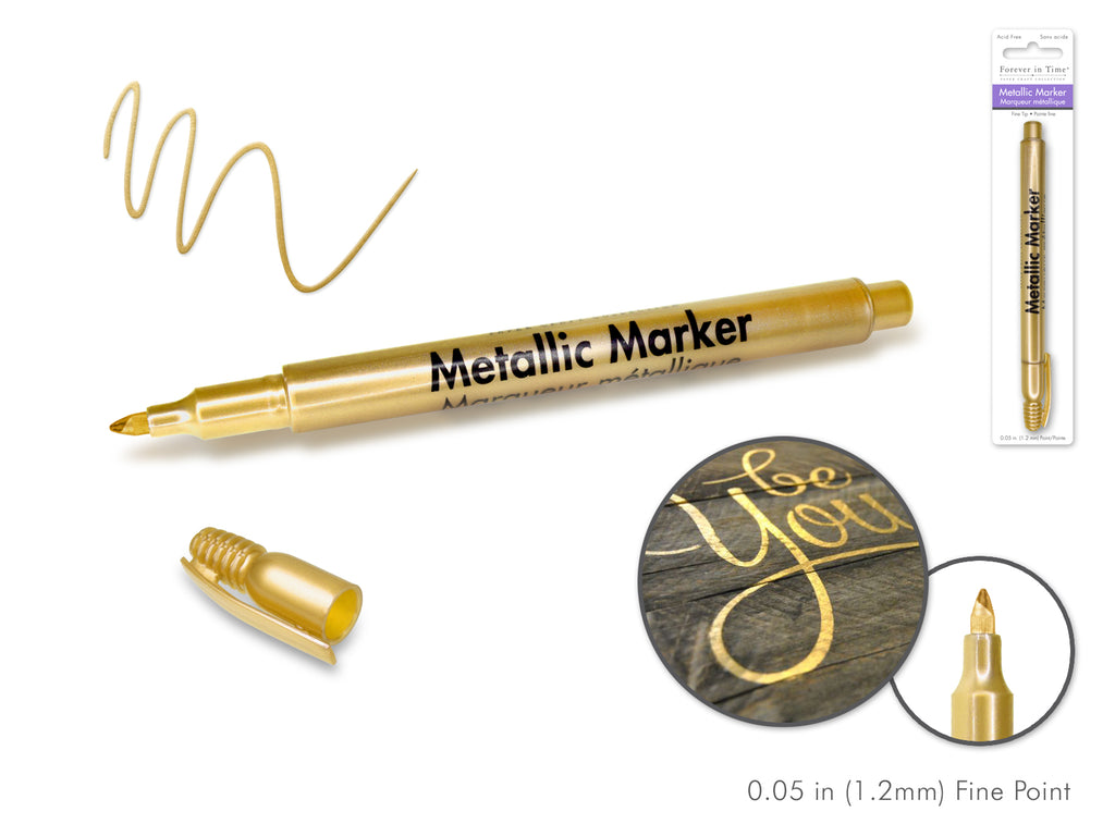 Metallic Permanent Marker 1.2mm Fine Point-Gold