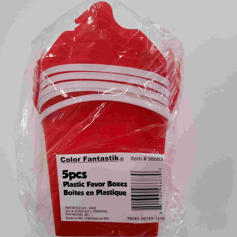 Plastic Red Favor Boxes