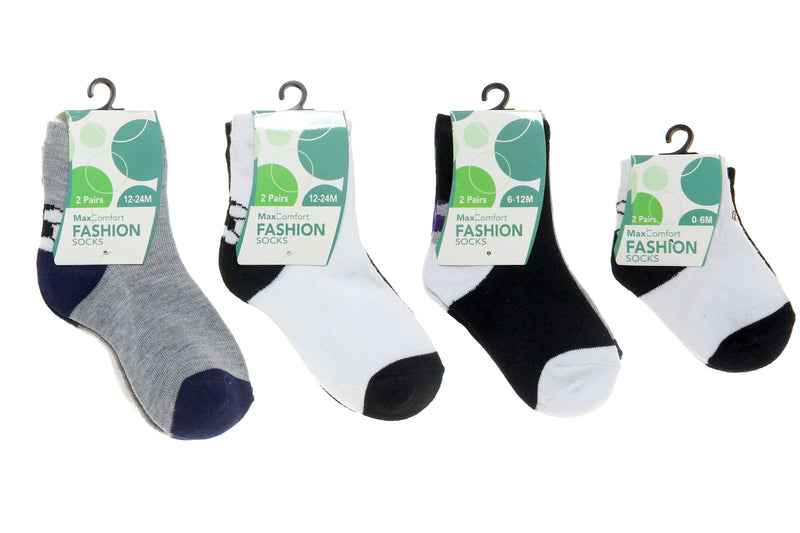 Baby Grey Socks With Soccer Ball 2 Pack