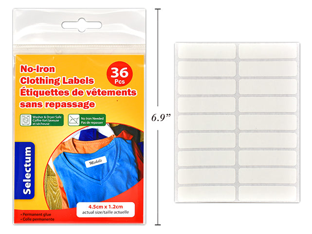 No Iron Clothing Labels 36 Labels