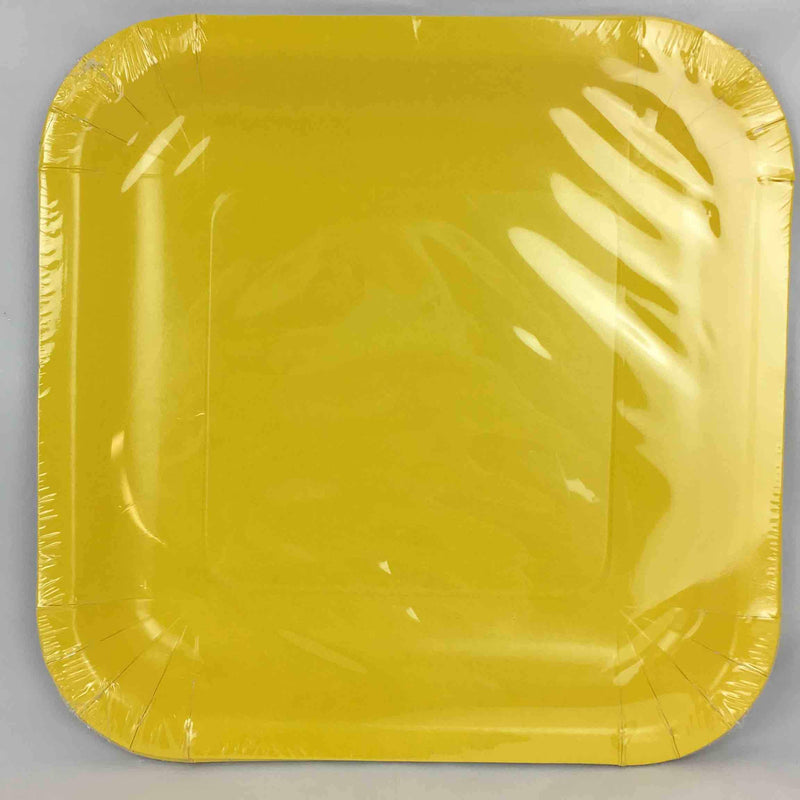 Yellow Dinner Square Plates Large