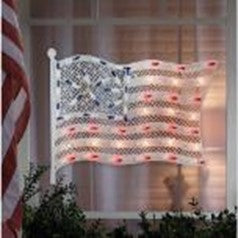 Patriotic Ornament American Flag Lights