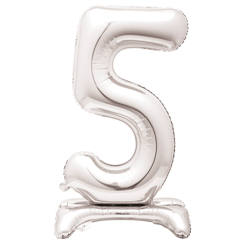 Large Silver Foil Balloon Number 5