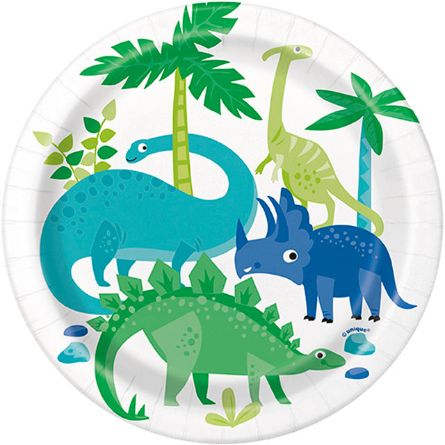 Blue And Green Dinosaur Plates Small