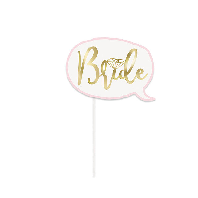 Pink And Gold Foil Bachelorette Party Photo Booth Props