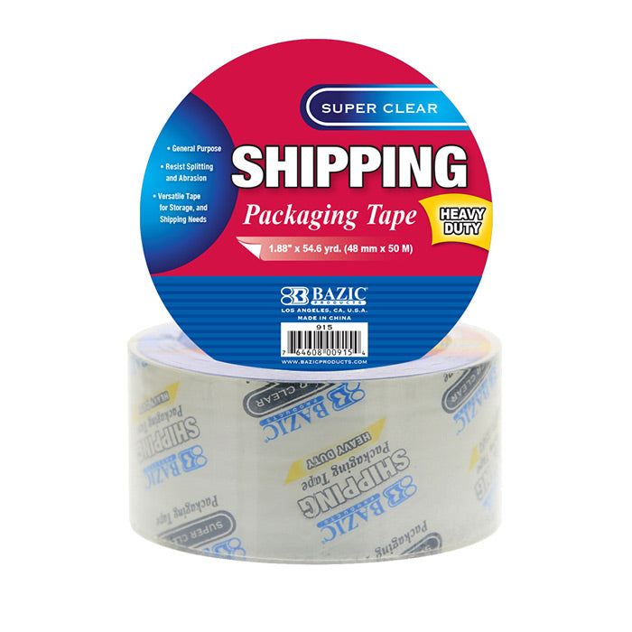 Bazic Super Clear Heavy Duty Packing Tape
