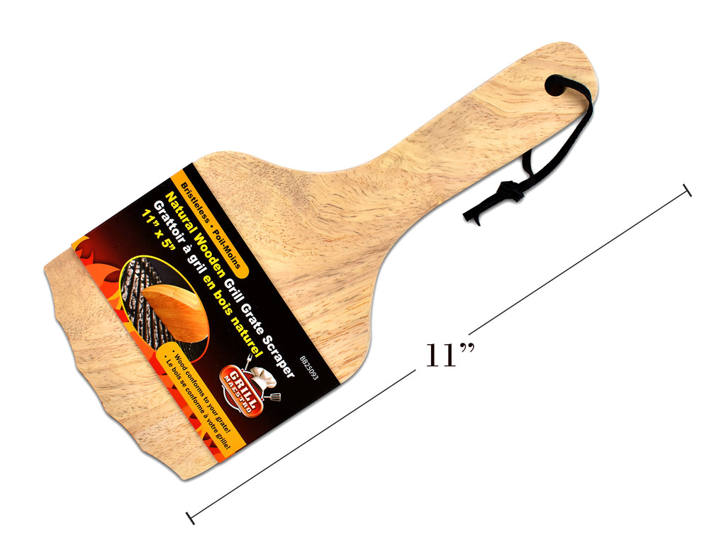 Wooden Bristleless Grill Scraper With Grill Lifter