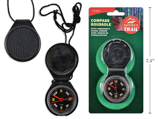 Pocket Compass With Emergency Signal Mirror