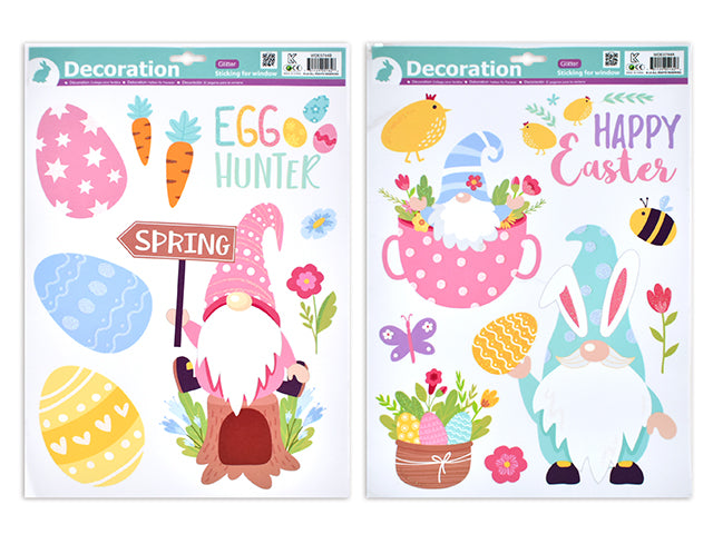 Glitter Easter Gnome Window Clings