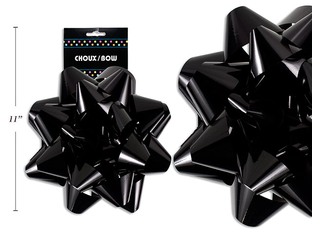 10" Star bow metallic Black
