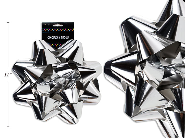 10" Star bow metallic Silver