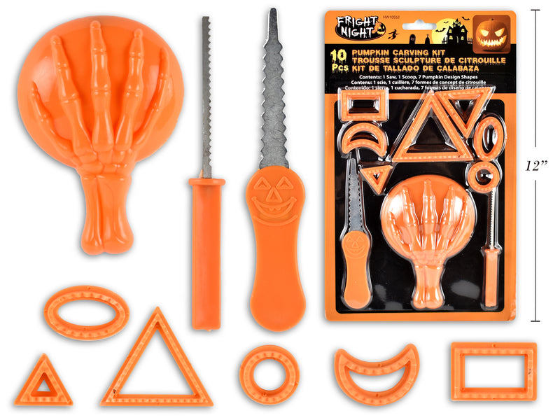 Set 10 Pumpkin Carving Kit Orange