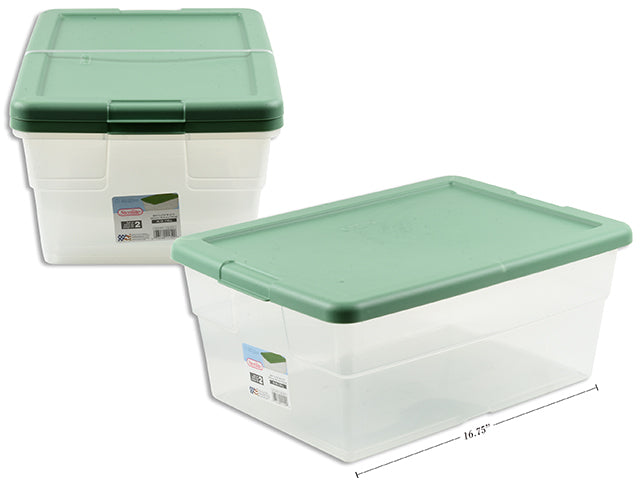 Set (2) 16 Quart / 15 Liter Storage Box. Crisp Green.