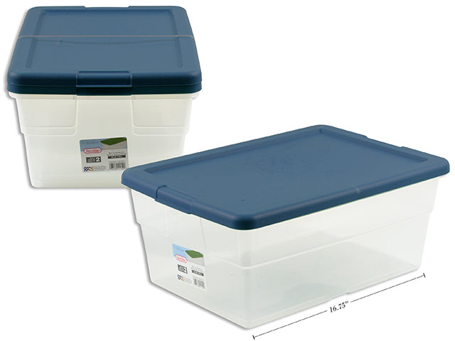 Set (2) 16 Quart / 15 Liter Storage Box. Marine Blue.
