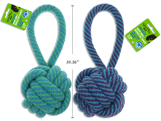 10.63in(L) 110mm Cotton Rope Ball w/Handle. 310g 2 Asst.Colours. h/c.