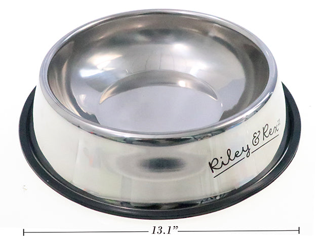 2050ml Easy Clean 201 Stainless Steel Non-Slip Pet Bowl. Colour Label.