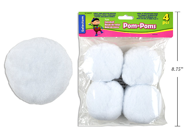 Jumbo Snowball White Pom Poms