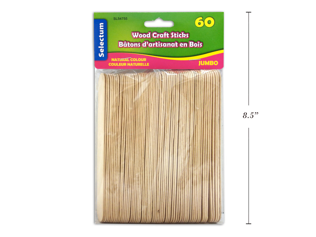 Jumbo Size Wood Craft Stick 60 Pack