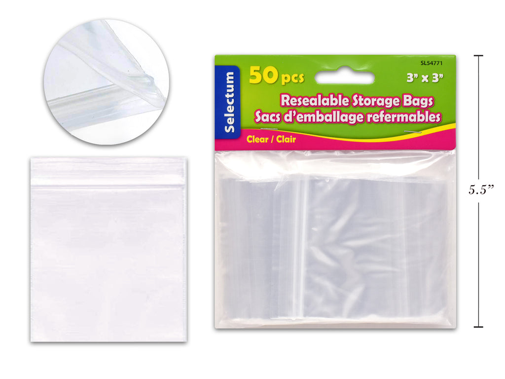 Clear Zip Lock Bags Small 50 Pack