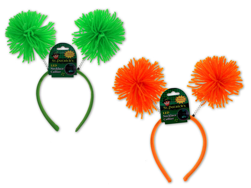 St Patricks Day Yarn Pom Pom Headband