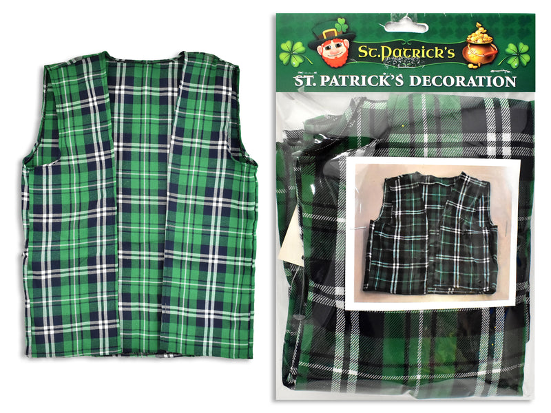 St Patricks Day Green Plaid Vest
