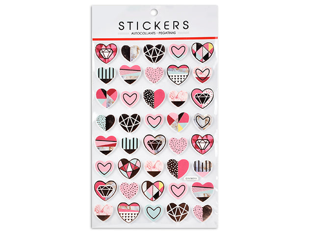 Valentines Silver Outline Matte Sticker