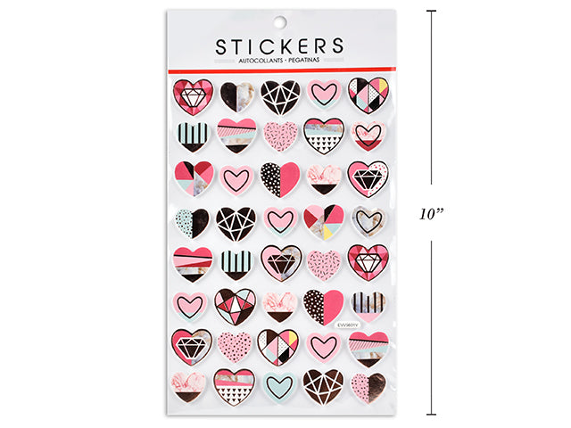 Valentines Silver Outline Matte Sticker