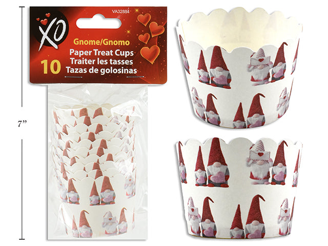Valentines Gnome Coated Paper Treat Cups