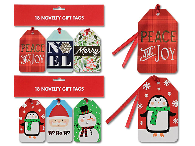 Christmas Luggage Style Foil Gift Tags