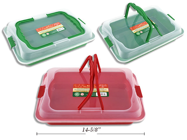 Christmas Locking Lid Food Carrier With Handle