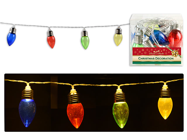 Christmas Battery Operated LED Multi Color Light Bulb String Lights