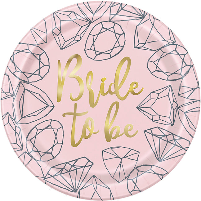 Bride To Be Foil Plates Large