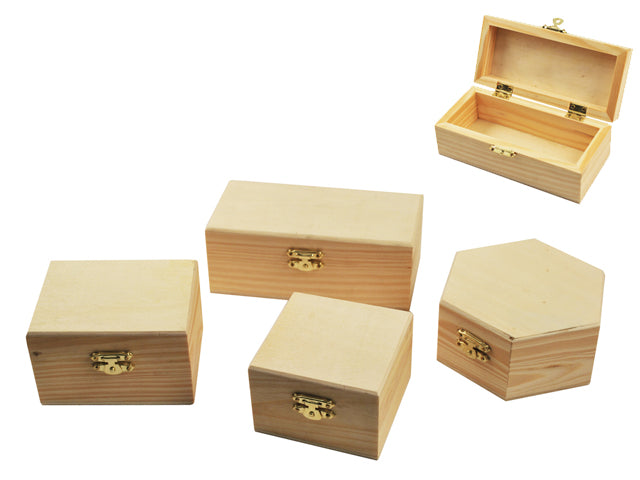 Wood Craft Box With Clasp
