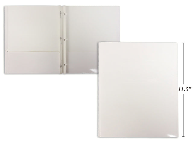 3 Prong Glossy Laminated Folder White