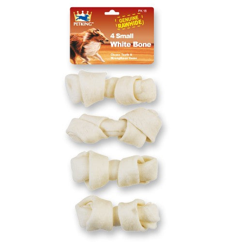 White Rawhide Bones 4 Pack