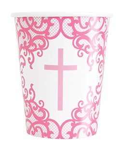 Fancy Pink Cross Cups