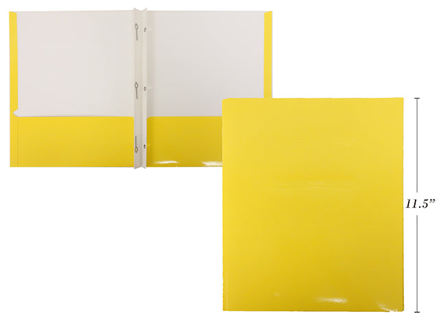 3 Prong Glossy Laminated Folder Yellow