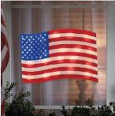 Patriotic Shimmer Ornament American Flag Lights