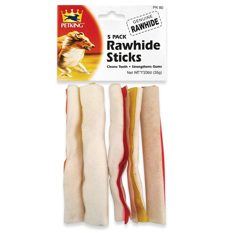 Multi Color Rawhide Sticks 5 Pack