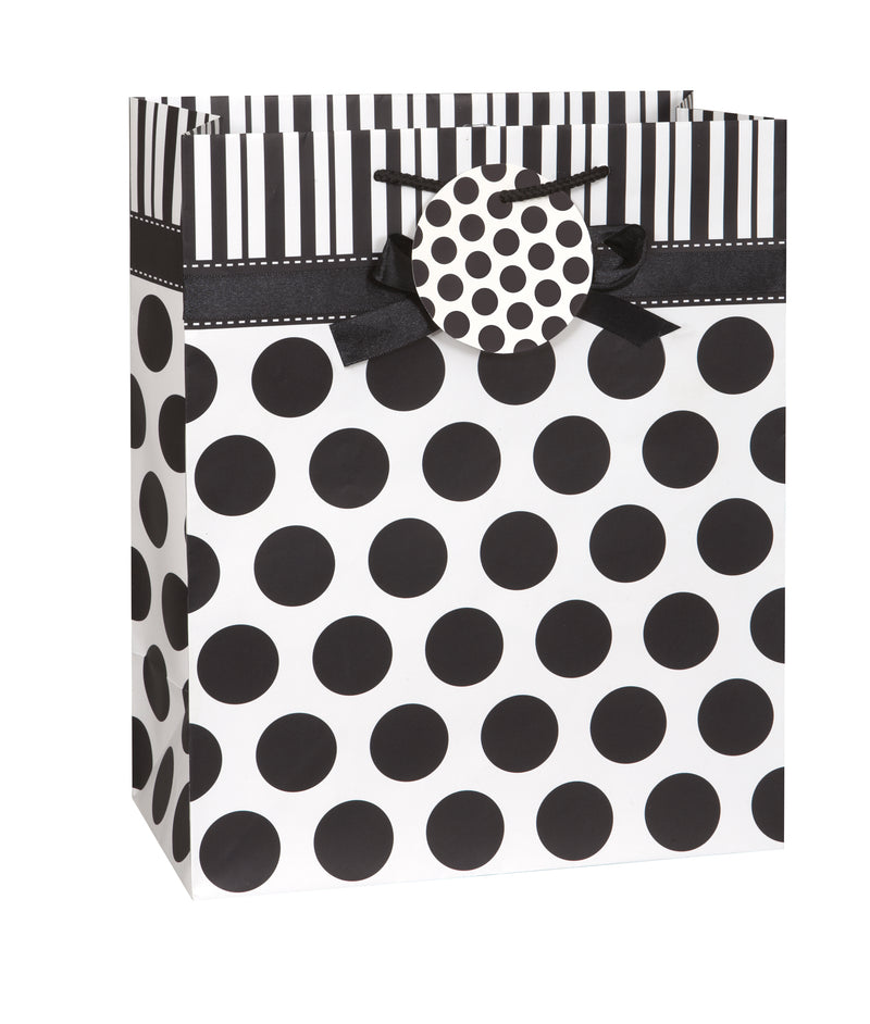 Black Dots Bow Giftbag-Lg