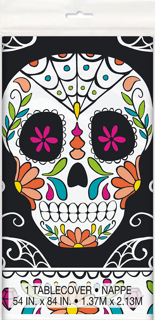 Skull Day Of Dead Plastic Table Cover