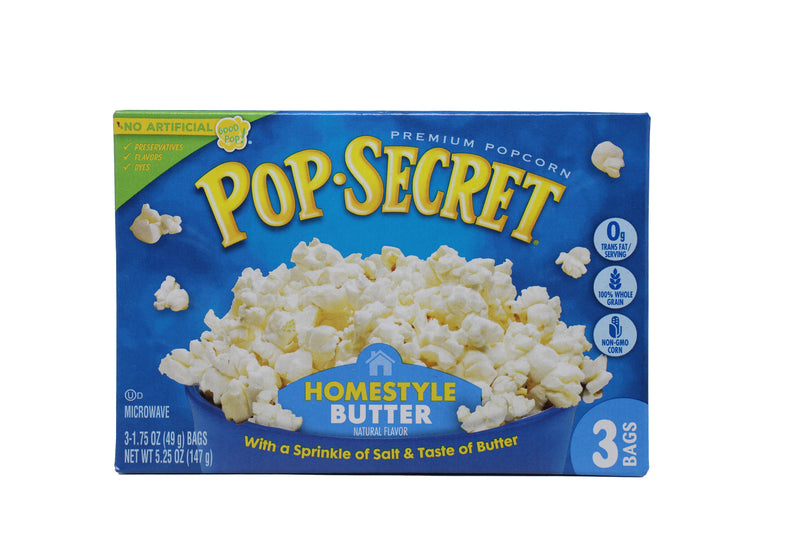 POP SECRET EXTRA BUTTER 12/3PACK/5.25 OZ