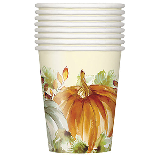 Watercolor Fall Pumpkin Cups