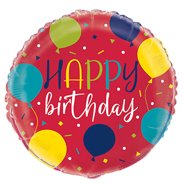 Balloon Party Round Birthday Foil Balloon