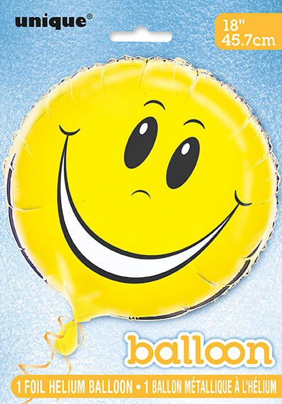 18" Pkg Happy Face Foil Baln