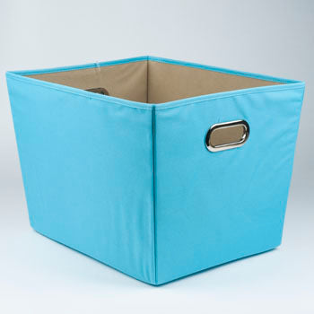 Storage Bin Large Blue W/Chrome