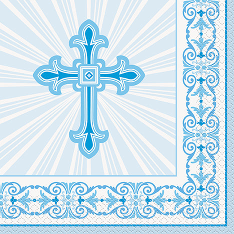 16' radiant blue cross bev. napkin