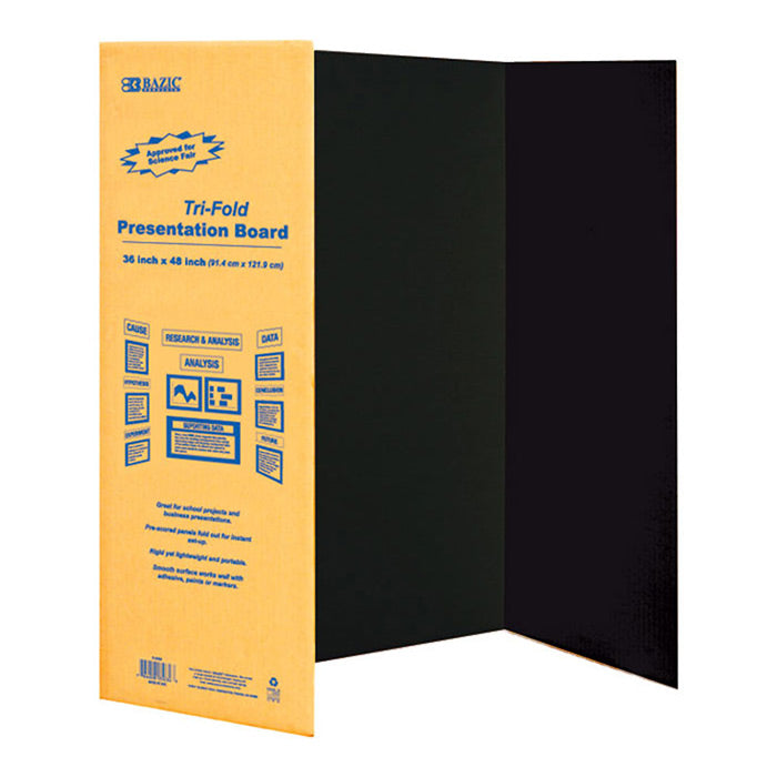 Bazic Black Tri Fold Corrugated Poster Board